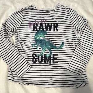 Rumi & Ryder Black and White Long Sleeve Tee “Girl’s are Rawr-Sume”